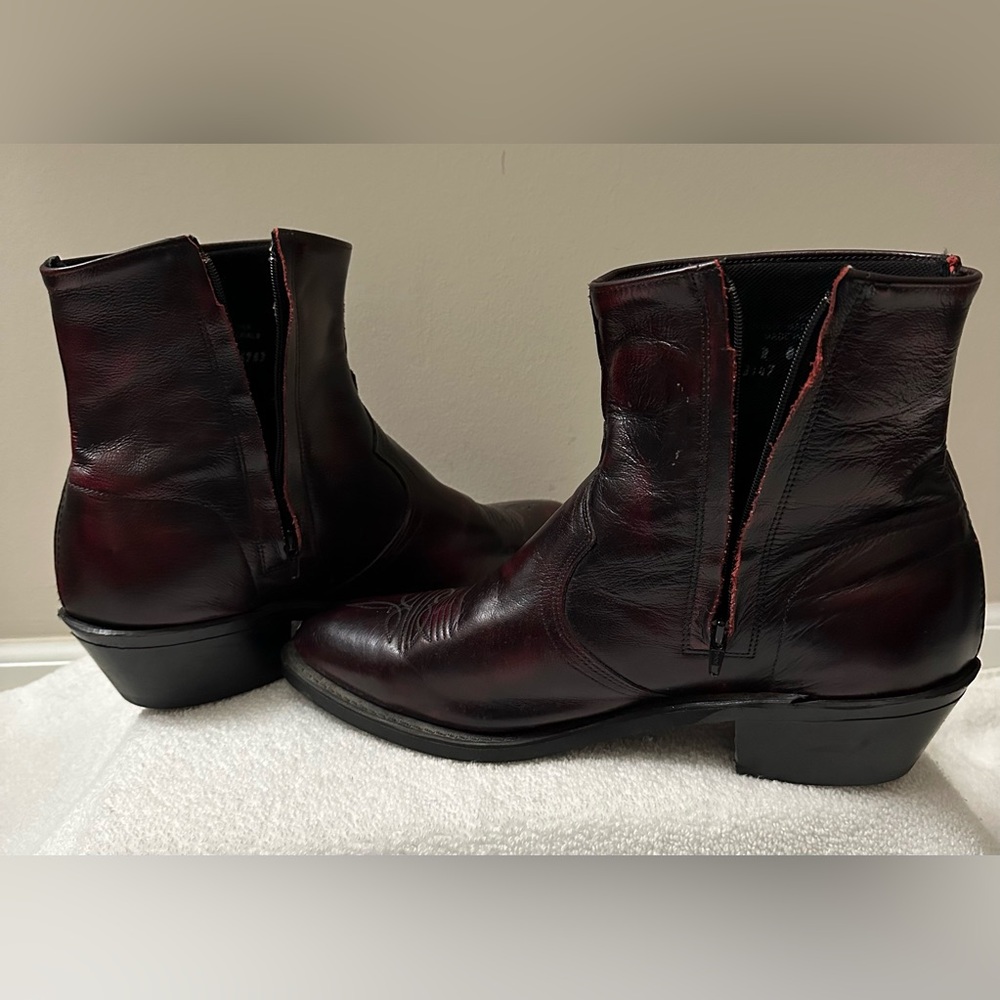 Men’s Sage by Abilene 3147/ Black Cherry Western Zipper Boot with Rubber Outsole - Picture 10 of 16